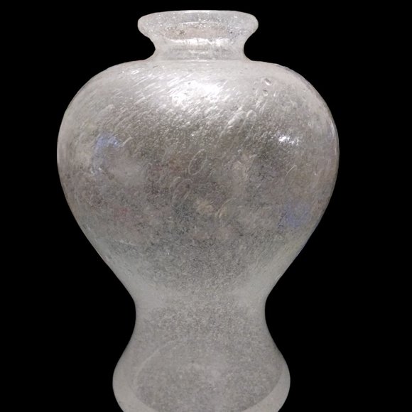 Mid Century Modern Murano Glass Handblown Vase Bubble Clear Glass Table Vase - Picture 1 of 8